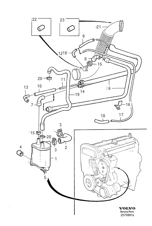 Volvo Hose Crankcase Ventilation Turbo Genuine