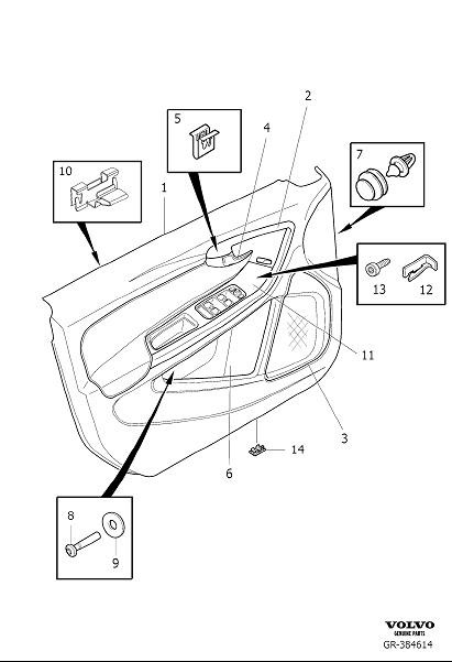 39868056 - Interior Door Handle (Right, Front, Off Black, Interior code ...