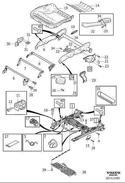 2001 Volvo Seat frame. Adjustment, Adjustable, Electrical - 31366150