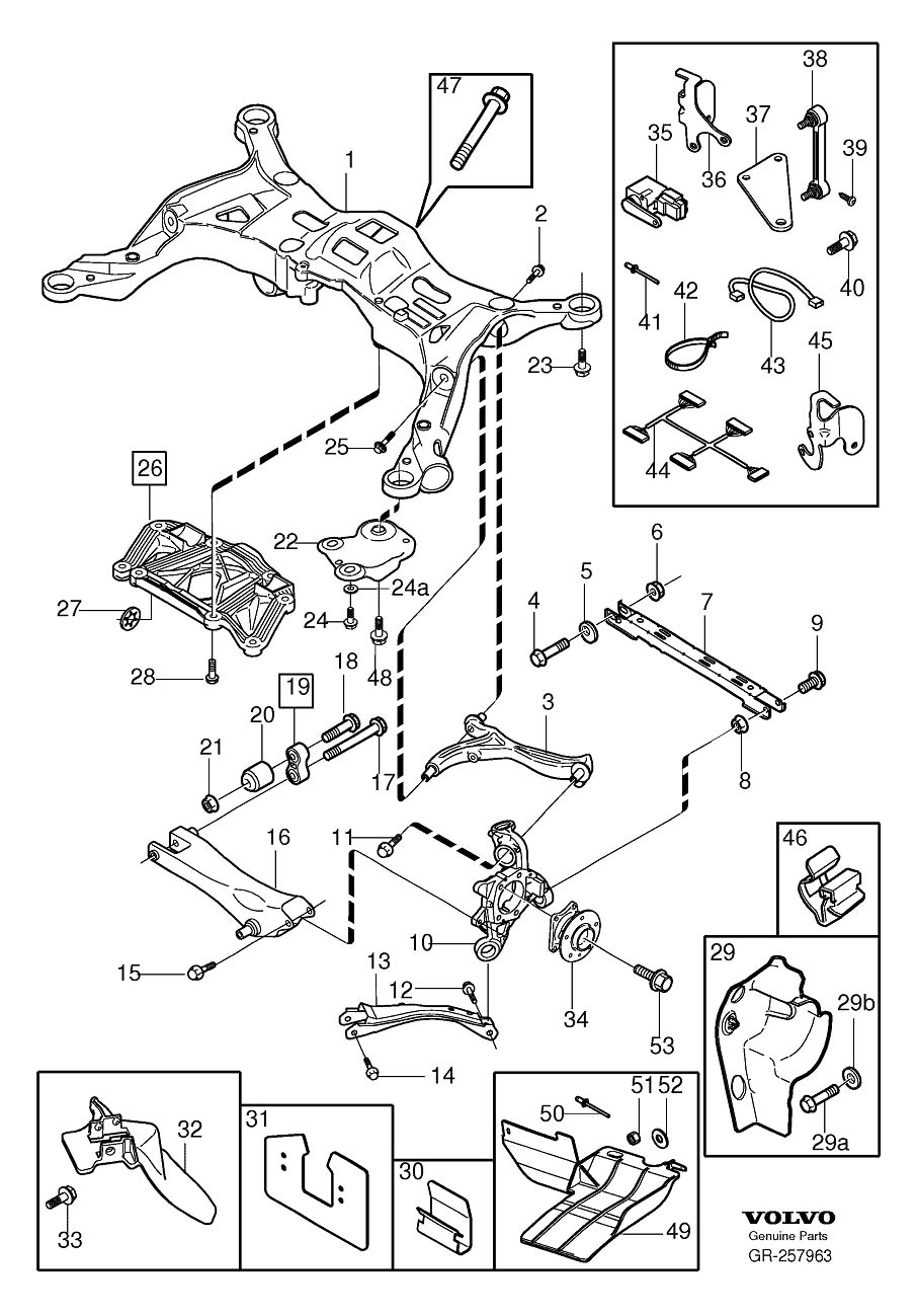 30645609 - Suspension Arm. Stay. R Line. (Left, Rear). STAY, LEFT