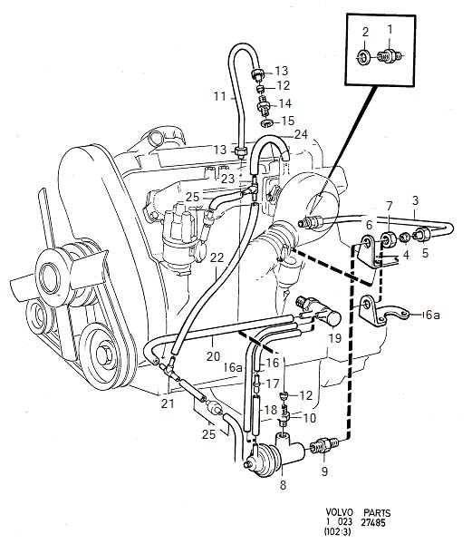 Volvo V50 Pipe. Engines with crancase Ventilation from the Valve casing