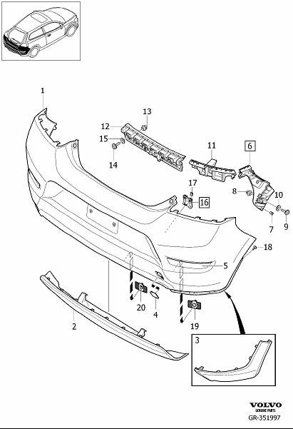 2013 Volvo XC70 Reflector Plate. Bumper, Body Parts. Bumpers. (Left ...