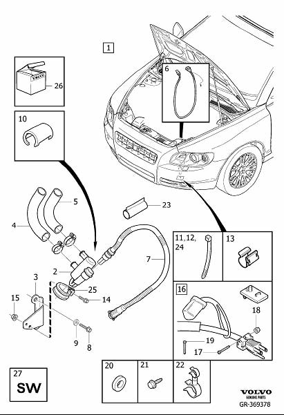 2009 Volvo Washer. Heater, Auxiliary, Engine - 986407 - Genuine Volvo Part