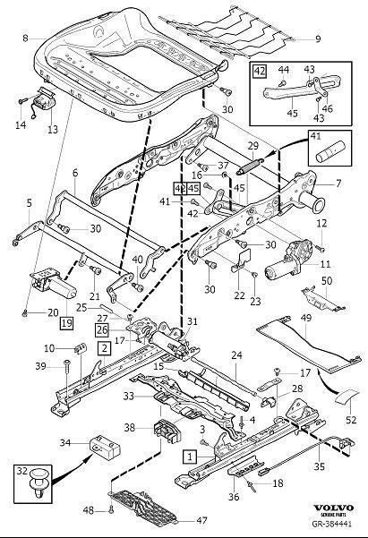 2001 Volvo Seat frame. Adjustment, Adjustable, Electrical - 31366150