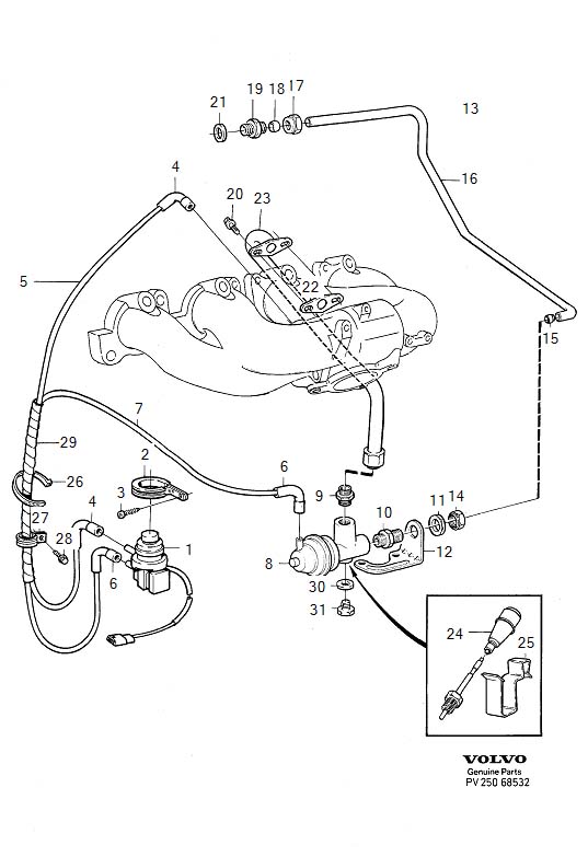 1995 Volvo 850 Plug. EGR, Fitted, Pipe - 986826 - Genuine Volvo Part