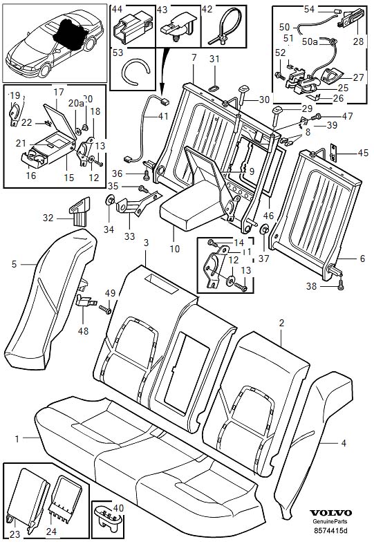 2005 Volvo XC90 Anchorage. Rear, Seat, CODE - 9208257 - Genuine Volvo Part