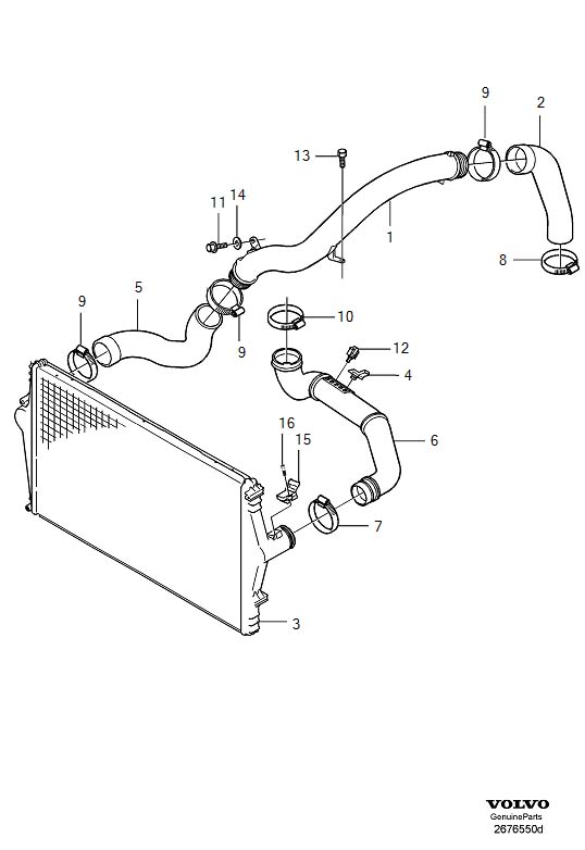 2002 Volvo S60 Turbocharger Intercooler Pipe. CHARGE AIR PIPE - 9485859 ...